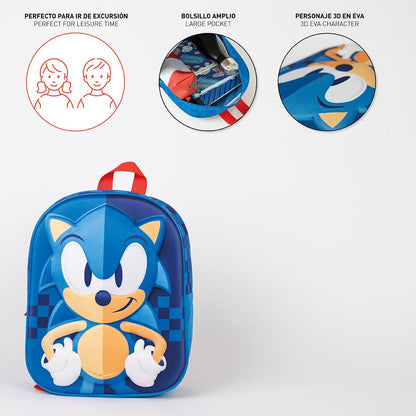 Sonic The Hedgehog 3D Kinderrucksack 31x25x10 cm