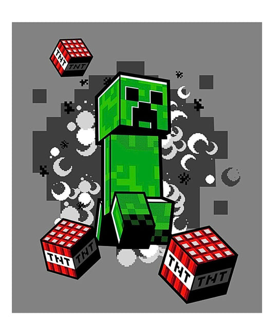 Minecraft Creeper Flanelldecke für Kinder 160 x 130 cm