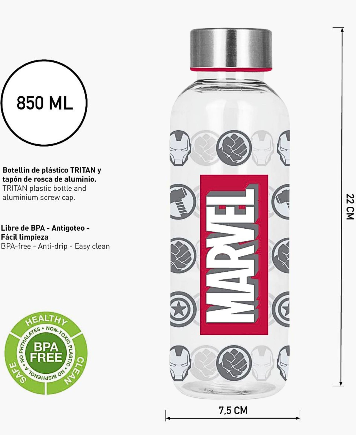 Trinkflasche Marvel 850 ml