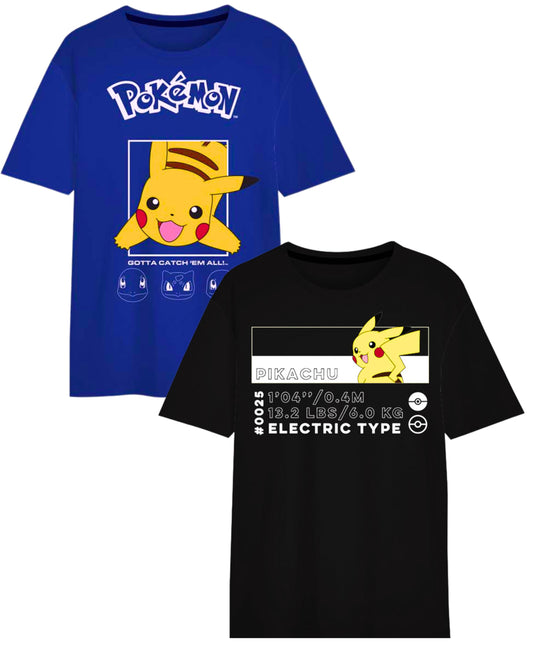 Pokémon 2er Pack T-Shirt für Jungen Pikachu