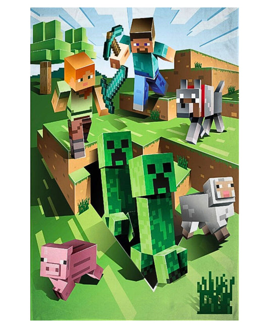 Minecraft Fleecedecke für Kinder 150 x 100 cm