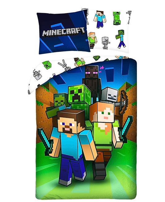 Minecraft Steve & Alex Bettwäsche Set 2-tlg. 135-140x 200 cm