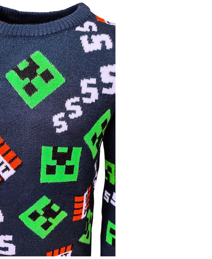 Strickpullover Minecraft Creeper & TNT