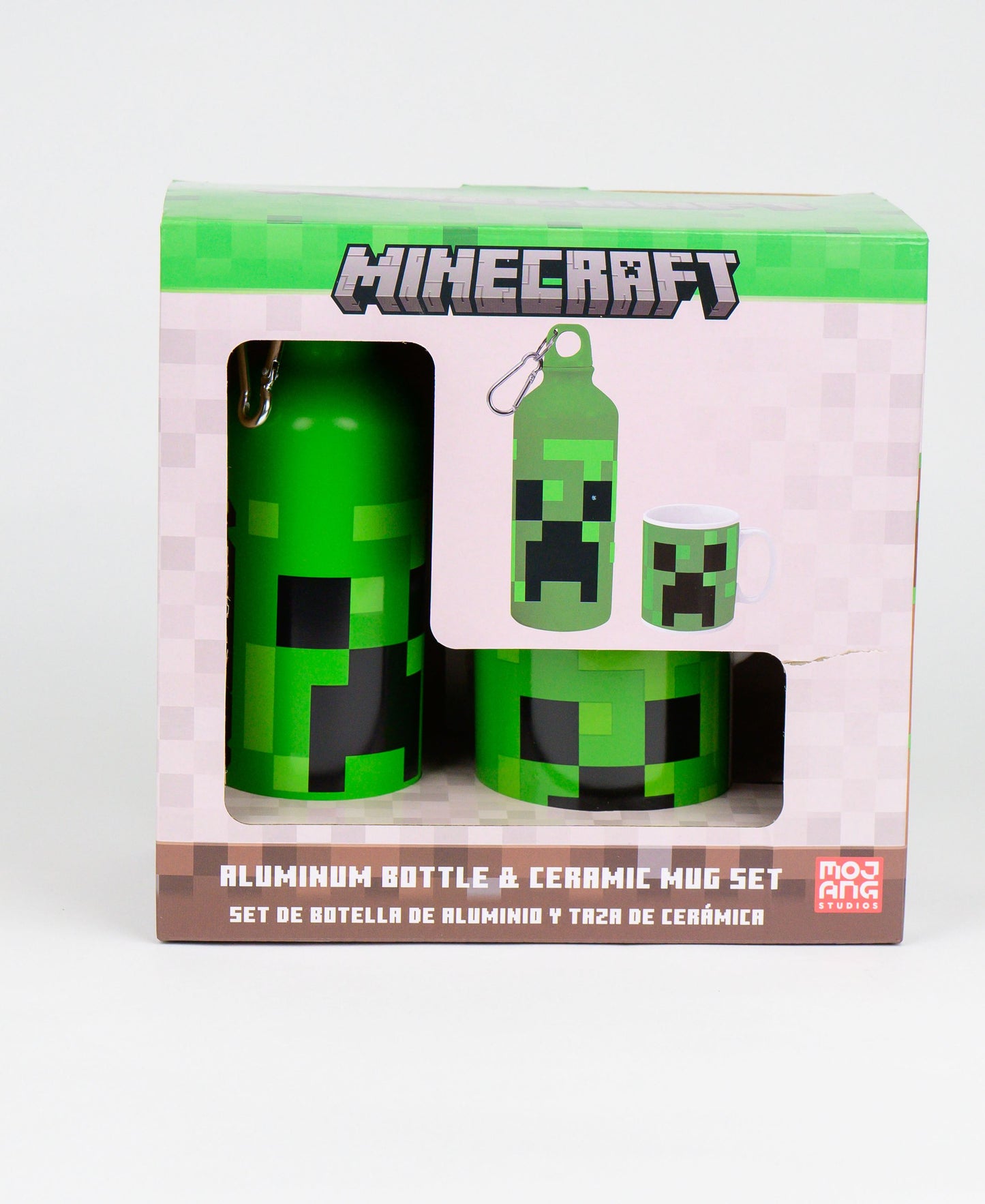 Minecraft Set Alu-Trinkflasche & Keramik Tasse