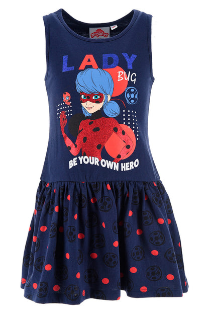 Sommerkleid Miraculous Ladybug mit Glitzer